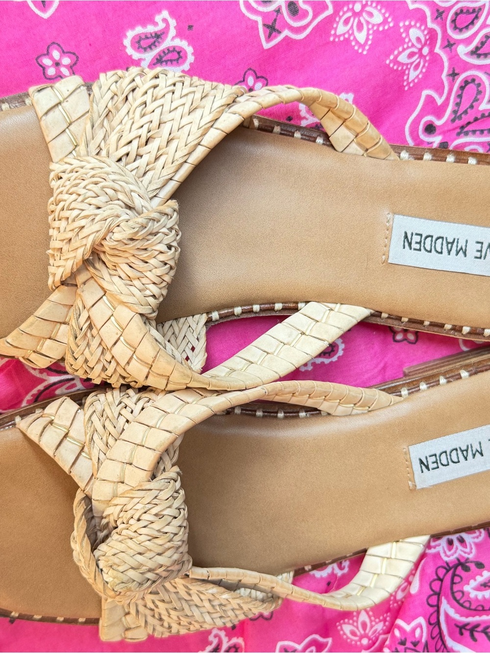 Steve Madden Woven Knot Sandals in Tan
